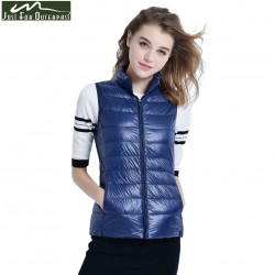 2017 New Brand Women Sleeveless Jacket Winter Ultralight White Duck Down Vest Female Slim Vest Women's Windproof Warm Waistcoat