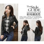 2017 New Fashion Brand Spring Autumn Women Stand-up Collar Faux Soft Leather Jacket PU Zippers Long Sleeve Motorcycle Coat