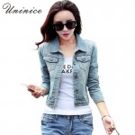 2017 New Fashion Spring Autumn Short Jackets Women Long Sleeve Slim Denim Jacket Ladies Single Breasted Casual Jeans Jacket Coat