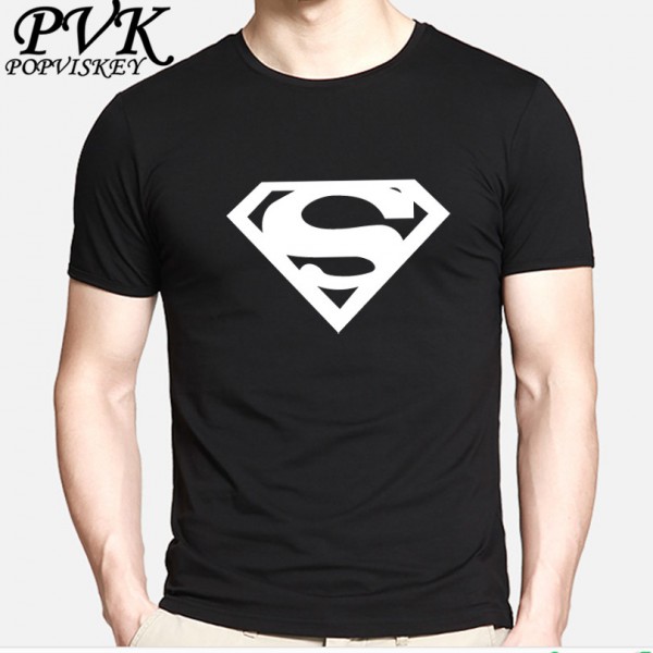2017 New Fashion superman t shirt men POPVISKEY brand T shirt Homme Summer Short Sleeve casual T Shirts Men's Tops Tees