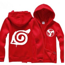 2017 New Free Shipping NARUTO Cosplay Wooden Leaves Ninja Village Logo anime Sweatshirts Cotton Hoodies Costume Coat Jacket