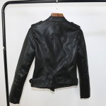 2017 New Hot Women Motorcycle Leather Jackets S-XL Lady Long Sleeve Streetwear Faux Soft Leather Coat