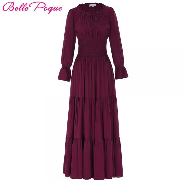 2017 New Medieval Dress Cotton Long Maxi Dresses Gowns Victorian Gothic Lo Vintage Long Sleeve Comfortable Renaissance Dress