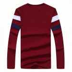 2017 New Men Long Sleeve T Shirt Men Cotton Casual Striped T-shirt Men O Neck Pullover tshirt Brand Clothing Plus Size M-XXXL