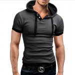 2017 New Men Tshirt Hooded Tees Hot Sale Summer Cool Design T-Shirt Homme Fitness Fashion Brand Clothing Male T Shirt Plus