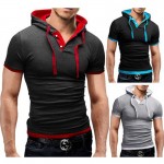 2017 New Men Tshirt Hooded Tees Hot Sale Summer Cool Design T-Shirt Homme Fitness Fashion Brand Clothing Male T Shirt Plus