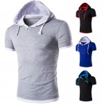 2017 New Men Tshirt Hooded Tees Hot Sale Summer Cool Design T-Shirt Homme Fitness Fashion Brand Clothing Male T Shirt Plus