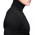 2017 New Men fashion t shirt tees Slim Tops New stretch t shirt turtleneck long sleeve size 6 coloros cotton Tees free shipping