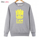 2017 New Printed Guardians of the Galaxy hoodies Men Cotton I Am Groot fashion hoodies Free Shipping