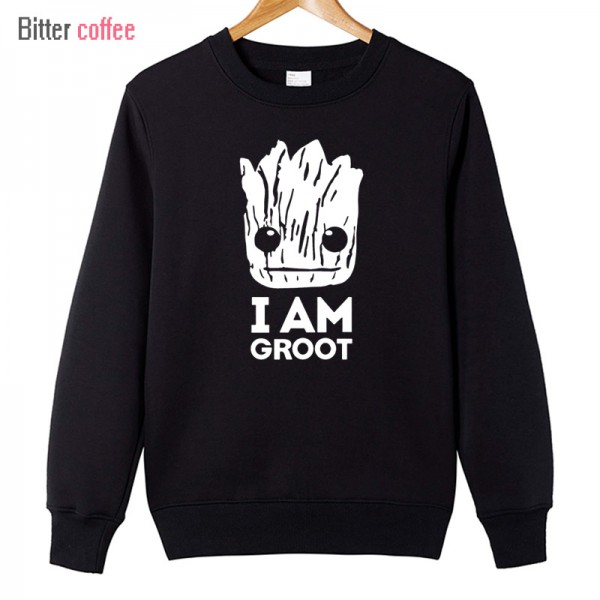 2017 New Printed Guardians of the Galaxy hoodies Men Cotton I Am Groot fashion hoodies Free Shipping