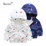 2017 New Spring & Summer Children jackets Car Pritned Hooded Kids Outerwear/coats 1-6T Casual Style Boys Windbreaker Jackets