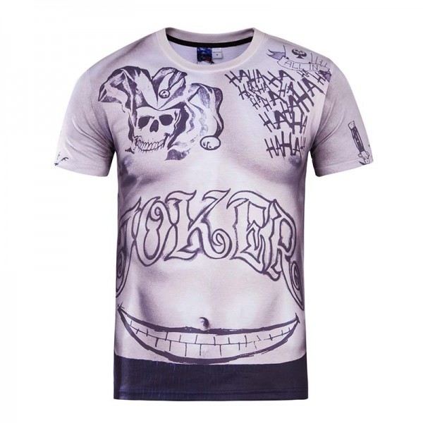 2017 New Suicide Squad Men's Slim Fit T-Shirt Harley Quinn Joker Deadshot T shirt Tattoo Printing Short Sleeves Camisetas Homme