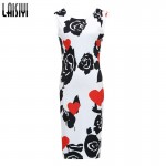 2017 New Summer Women Dresses Elegant Slim Dress Package Hip Pencil Vestidos Floral Printed midi Dress Sexy Bodycon Robe DR2159