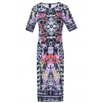 2017 New Summer Women Dresses Elegant Slim Dress Package Hip Pencil Vestidos Floral Printed midi Dress Sexy Bodycon Robe DR2159