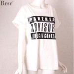 2017 New Summer Women's PARENTAL ADVISORY printed T-shirts short bat sleeve t shirts Stretch Cotton tees Modal tops S/M/L/XL