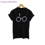 2017 New T Shirt Women Lightning Glasses Funny Printed Design Short Tee Shirt US Standard Plus Size S-4XL