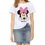 2017 New T-shirts Women Plus Size Top Fashion Short Sleeve Female T shirts Naughty Mouse Print  O-neck Women's T-shirt