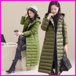 2017 New Winter Hooded Long Down Jacket Womens Ultra Light White Duck Down Jackets Brands parka Coats