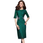 2017 New Women Lace Dress Runway Style Luxury Dragonfly Beading Sexy Bodycon Dress Half Sleeve Slim Party Dresses Vestidos