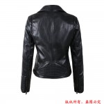 2017 New Women Leather Jackets Fashion Female Rivet Winter Motorcycle Brand Coat Outwear Drop Shipping