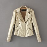 2017 New Women Leather Jackets Fashion Female Rivet Winter Motorcycle Brand Coat Outwear Drop Shipping
