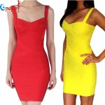 2017 New Women Sexy Spaghetti Strap Rayon HL Elastic Celebrity Bandage Dress Bodycon Mini Club Party Dresses Drop Ship HL8675