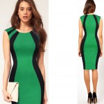 2017 New Women Sexy Summer Dress Ladies Elegant Sleeveless Patchwork O-neck Back Zipper Slimming Bodycon Pencil Dress S-3XL