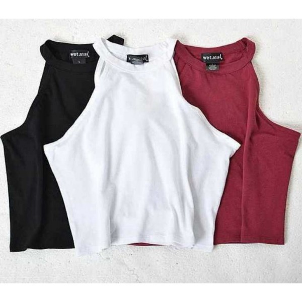 2017 New Women Summer Tight 100% Cotton Elastic Crop Tops Cute Sleeveless T-shirts Lady Sexy Stretchable Cropped Tees 5 colors