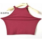 2017 New Women Summer Tight 100% Cotton Elastic Crop Tops Cute Sleeveless T-shirts Lady Sexy Stretchable Cropped Tees 5 colors