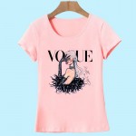 2017 New Women T Shirt VOGUE Beauty 3d Print Cotton O-Neck Tops Tees Summer Style Female T-Shirt fashion ladies funny Clothes