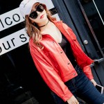 2017 New Women's Winter Autumn Faux Leather Jackets Clothing Batwing Long-sleeve Motorcycle Outerwear Hot Sale