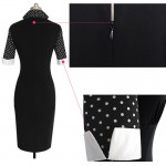 2017 New Womens Vintage Pinup Retro Rockabilly Colorblock Tunic Wear to Work Business Party Pencil Sheath Bodycon Dress