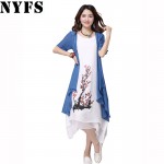 2017 New summer dress women clothing Small fresh women dress tow piece Dress casual plus size loose female Vestidos Elbise Dress