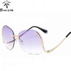 2017 Newest Rimless Bend Leg Sunglasses Women Brand Designer Trend Colorful Lens Sun Glasses