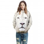 2017 Novelty couples hoodies 3D print Lion sweatshirt casual pullover animal hoodie men women sweatshirts pullovers