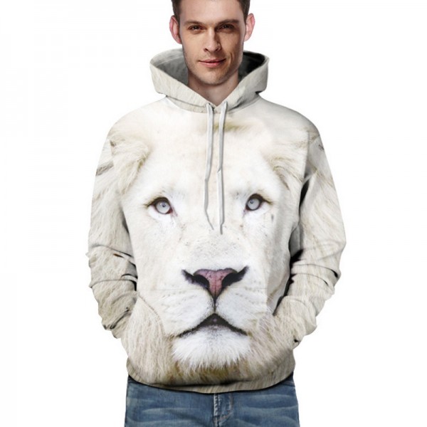 2017 Novelty couples hoodies 3D print Lion sweatshirt casual pullover animal hoodie men women sweatshirts pullovers