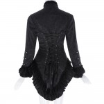 2017 Retro Vintage Victorian Brocade Corset Women Outerwear Coat Sexy Black Jacket Lace Embellished Slim Dovetail Jacquard Coats