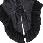 2017 Retro Vintage Victorian Brocade Corset Women Outerwear Coat Sexy Black Jacket Lace Embellished Slim Dovetail Jacquard Coats