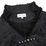 2017 Retro Vintage Victorian Brocade Corset Women Outerwear Coat Sexy Black Jacket Lace Embellished Slim Dovetail Jacquard Coats