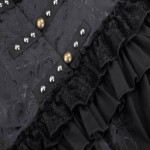 2017 Retro Vintage Victorian Brocade Corset Women Outerwear Coat Sexy Black Jacket Lace Embellished Slim Dovetail Jacquard Coats