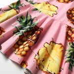 2017 Runway Designer Summer Dress Women's Sleeveless Vest fruit Pineapple Printed Ruffles Sheath Cute Mermaid Dress Bodycon