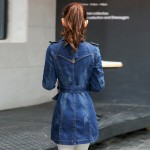 2017 Spring Jacket Coat Women's Clothing Basic Jackets Blue Jean Bomber Jacket Double Breasted Denim Jackets And Coats Female 