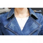 2017 Spring Jacket Coat Women's Clothing Basic Jackets Blue Jean Bomber Jacket Double Breasted Denim Jackets And Coats Female 