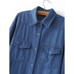 2017 Spring New Arrival Women High Quality Vintage Brand Denim Dress, Female Elegant Casual Jeans Dresses With Pockets