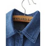 2017 Spring New Arrival Women High Quality Vintage Brand Denim Dress, Female Elegant Casual Jeans Dresses With Pockets