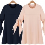 2017 Spring New Style Large Yards Women's Clothing Round Neck Flare Sleeve Dresses Slim Chiffon A-Line Dress Plus Size Sexy