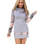 2017 Spring Summer New Arrival Sexy Fashion Hot Sale Women dress Natural Simple O-Neck Long sleeves Robe Bodycon Print Dress