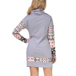 2017 Spring Summer New Arrival Sexy Fashion Hot Sale Women dress Natural Simple O-Neck Long sleeves Robe Bodycon Print Dress