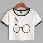 2017 Spring Summer Style Women T-shirt Glasses Printing Tshirt Cotton Women T Shirt Casual Top Tees Fashion Short O-neck T Shirt