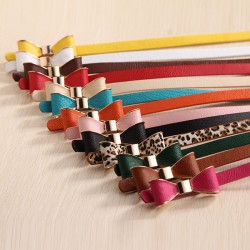 2017 Style Summer 13 Color Women Belt Luxury Brand Colorful Belts for Women Bow Leather Belt Female Waist Ceinture Femme